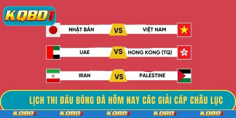 Lịch thi đấu bóng đá hôm nay các giải châu lục