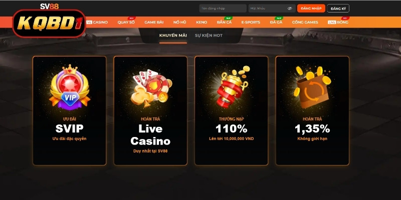 Khám phá loạt khuyến mãi nổi bật tại SV88